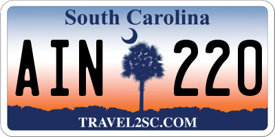 SC license plate AIN220