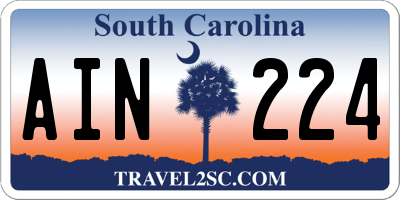 SC license plate AIN224