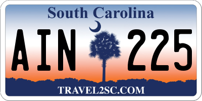 SC license plate AIN225