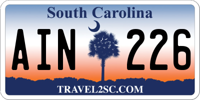 SC license plate AIN226