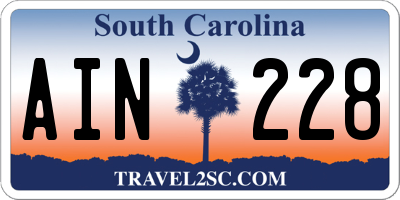 SC license plate AIN228