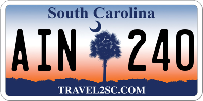 SC license plate AIN240