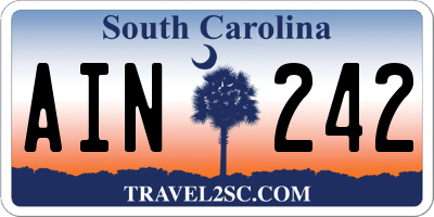SC license plate AIN242