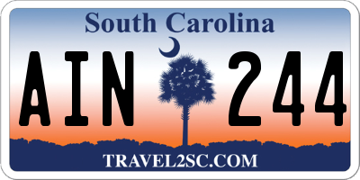 SC license plate AIN244