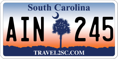 SC license plate AIN245