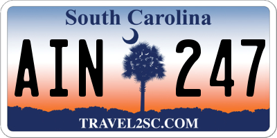 SC license plate AIN247