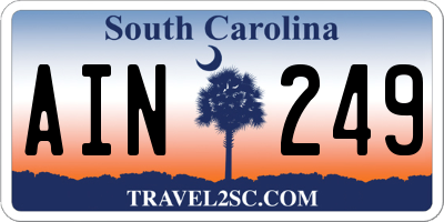 SC license plate AIN249