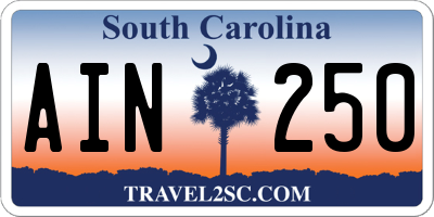 SC license plate AIN250
