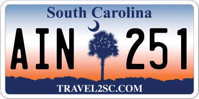 SC license plate AIN251