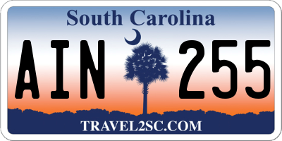 SC license plate AIN255