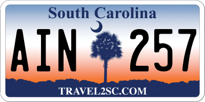 SC license plate AIN257