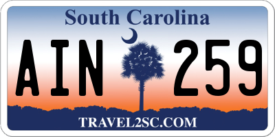 SC license plate AIN259