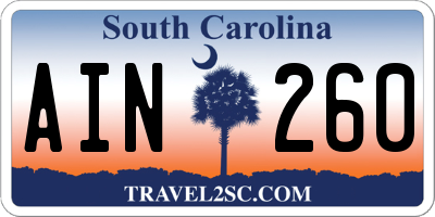 SC license plate AIN260