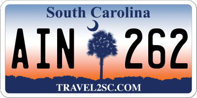 SC license plate AIN262