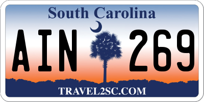 SC license plate AIN269