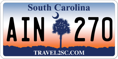 SC license plate AIN270