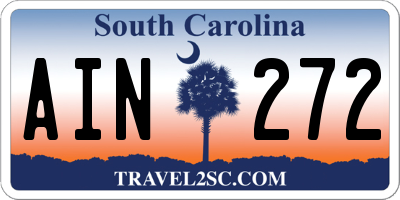 SC license plate AIN272
