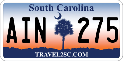 SC license plate AIN275