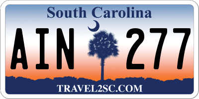 SC license plate AIN277