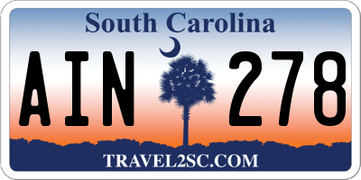 SC license plate AIN278