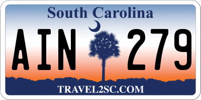 SC license plate AIN279
