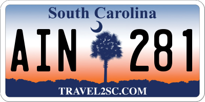 SC license plate AIN281