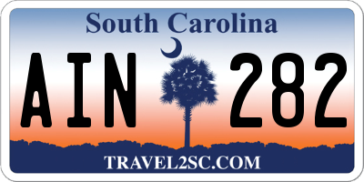 SC license plate AIN282