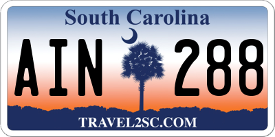 SC license plate AIN288