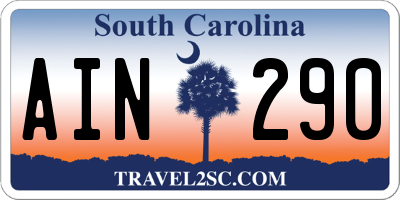 SC license plate AIN290