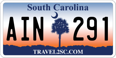 SC license plate AIN291