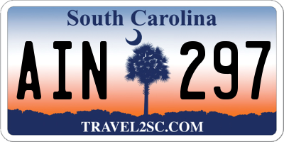 SC license plate AIN297