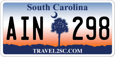 SC license plate AIN298