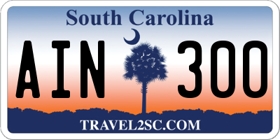 SC license plate AIN300