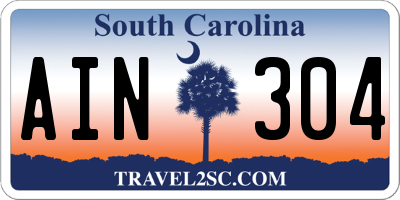 SC license plate AIN304
