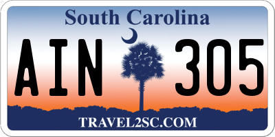 SC license plate AIN305