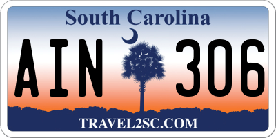 SC license plate AIN306