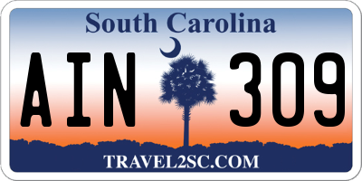 SC license plate AIN309