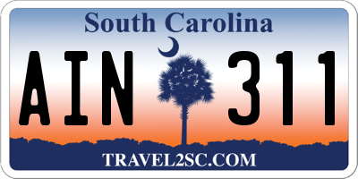 SC license plate AIN311