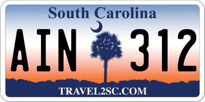 SC license plate AIN312
