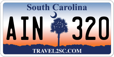 SC license plate AIN320