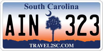 SC license plate AIN323