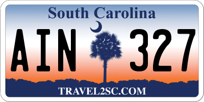 SC license plate AIN327