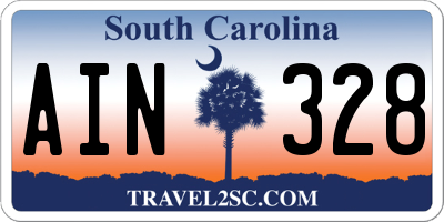 SC license plate AIN328