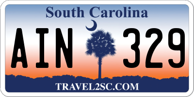 SC license plate AIN329