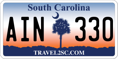 SC license plate AIN330