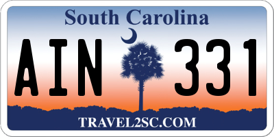 SC license plate AIN331