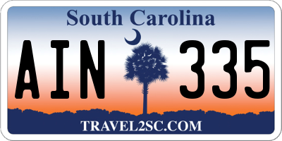 SC license plate AIN335