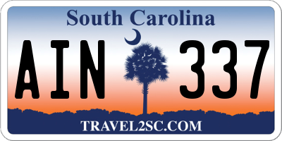 SC license plate AIN337