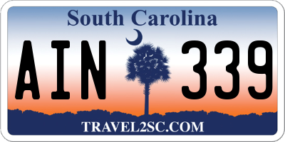 SC license plate AIN339
