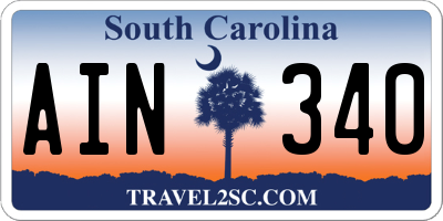 SC license plate AIN340